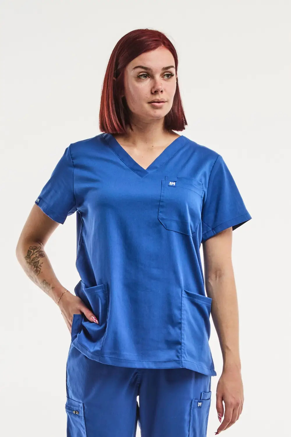 Aelin EMMA Tunique médicale Femme Bleu Roi - Blouse col V