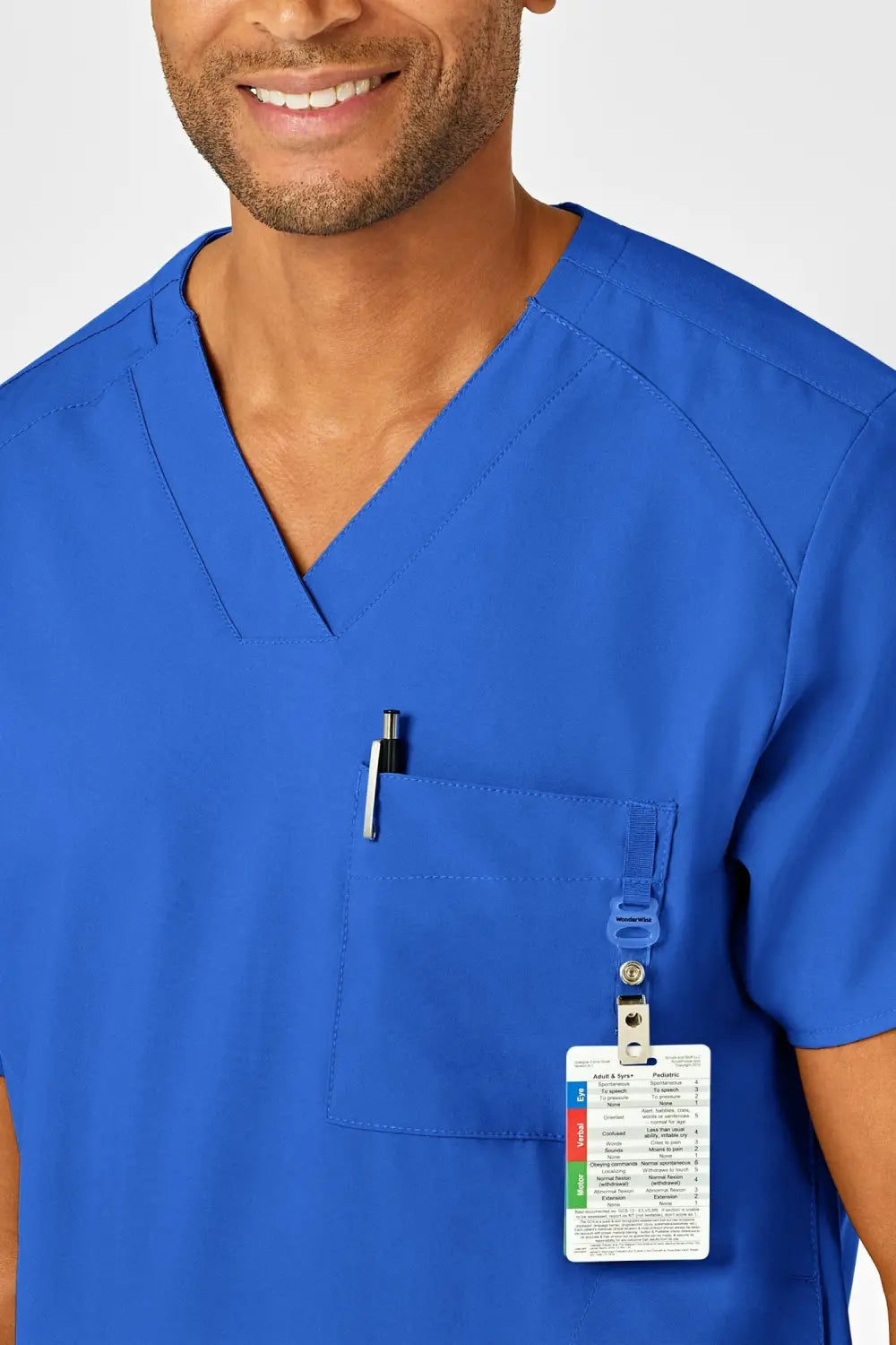 Aelin Noah W123 blouse médicale homme bleu royal poches