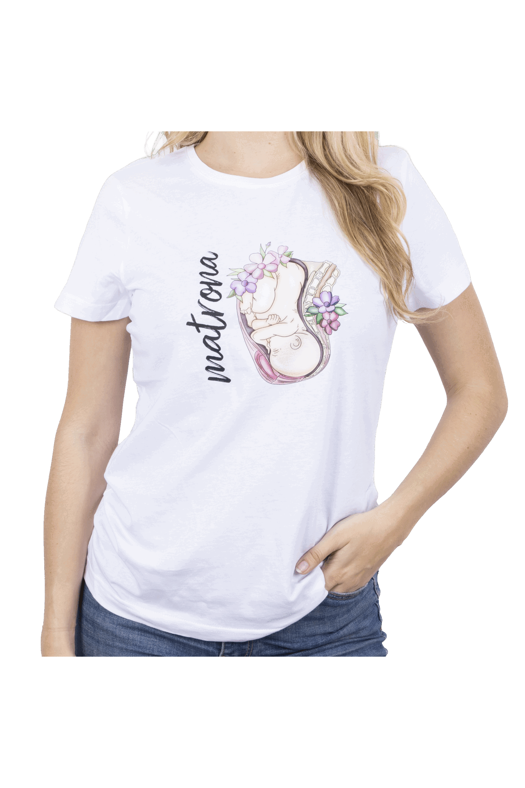 Enfermania Ropa Matrona Vida t-shirt femme blanc coton