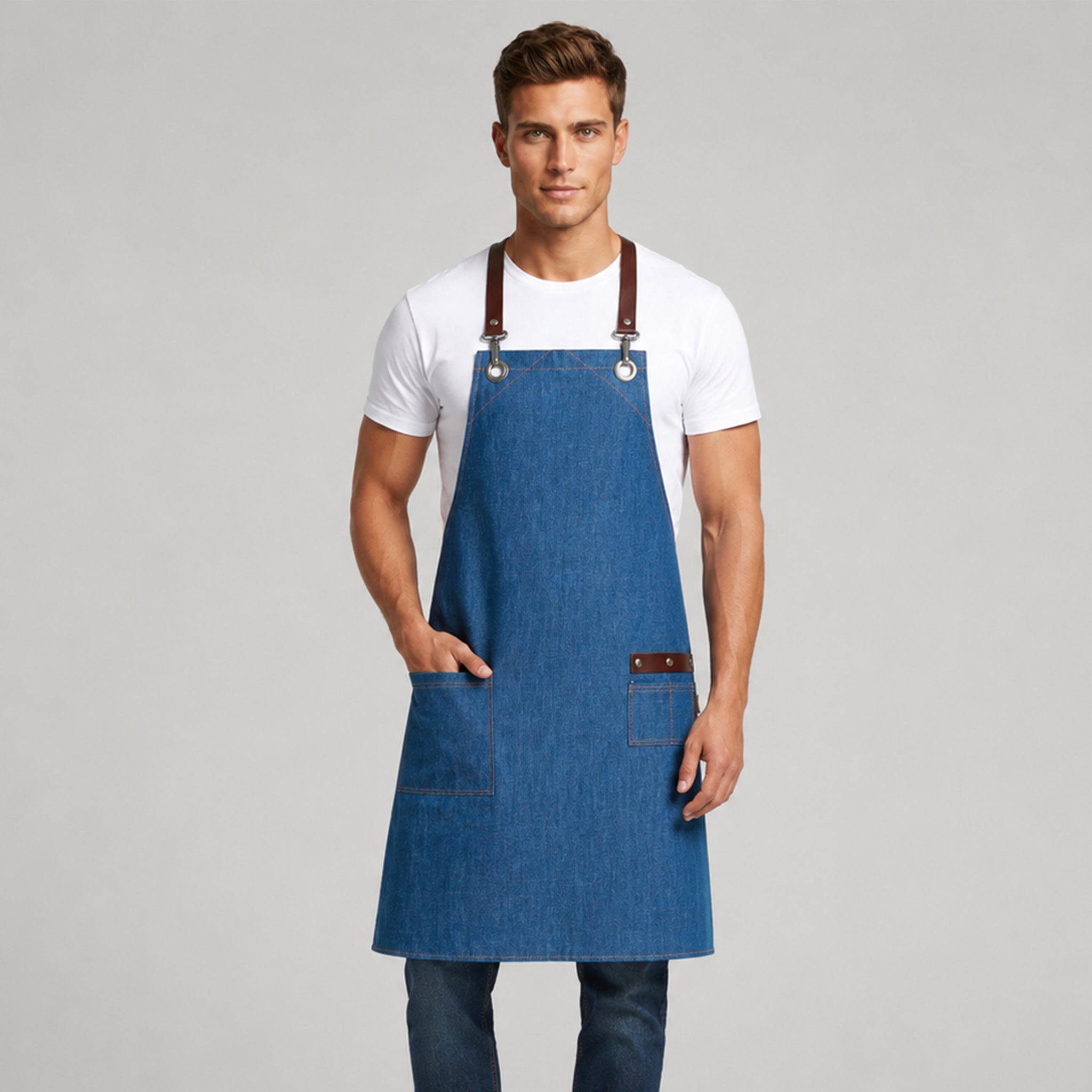 Gary's Colorado tablier bavette 75x80cm denim Tejano Azul