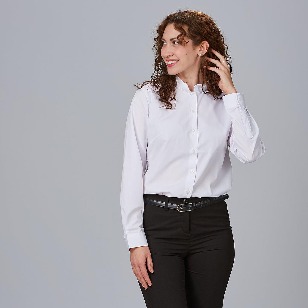 Gary's blouse femme col mao noir manches longues à poche