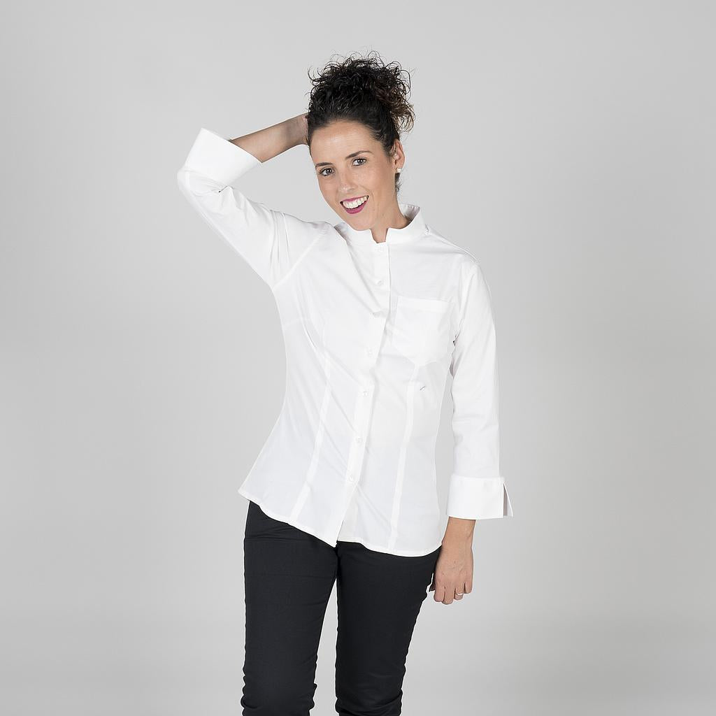 GARY'S Blouse coton col mao 3/4 noir taille XS