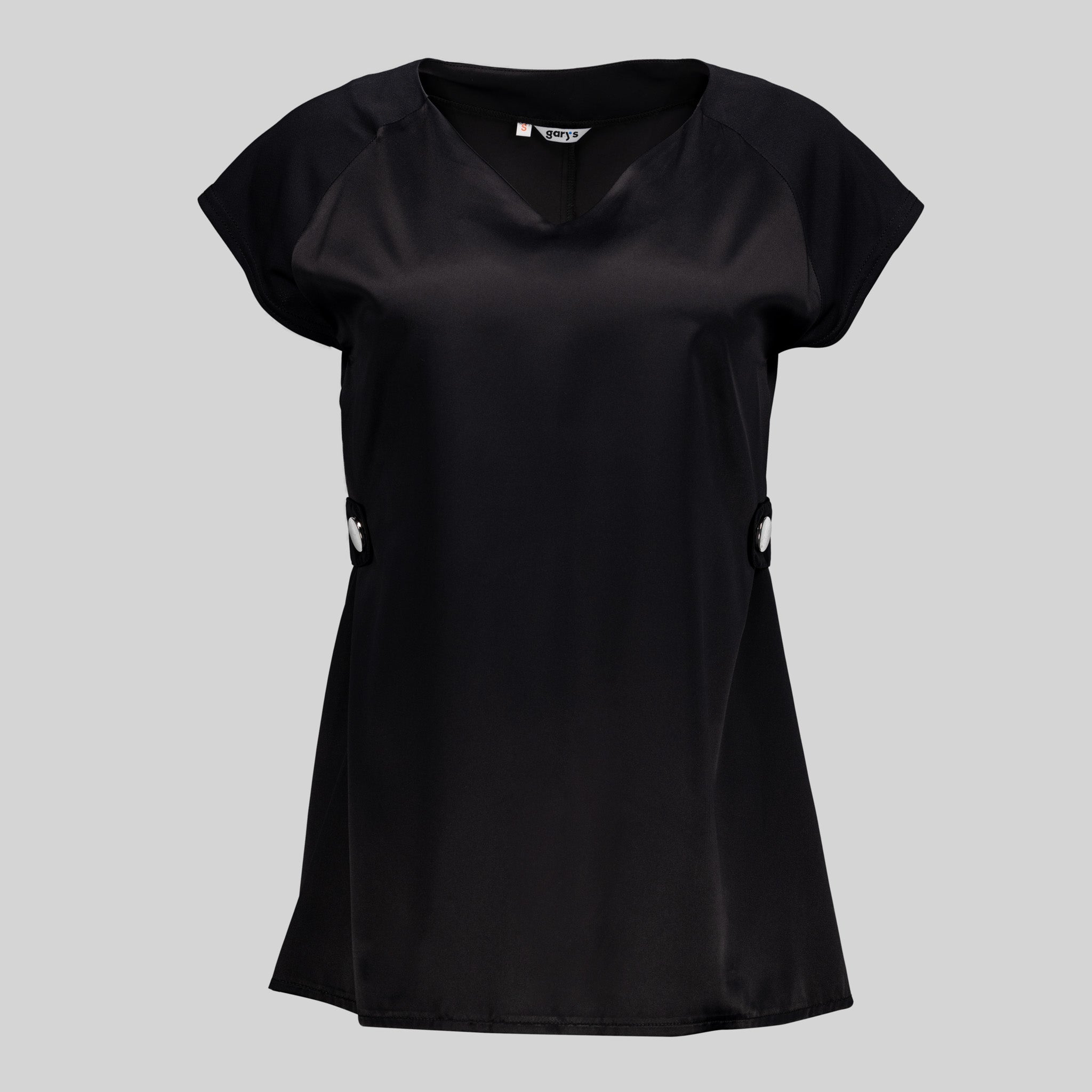 Gary's Liatris Peach blouse beauté noir manches courtes