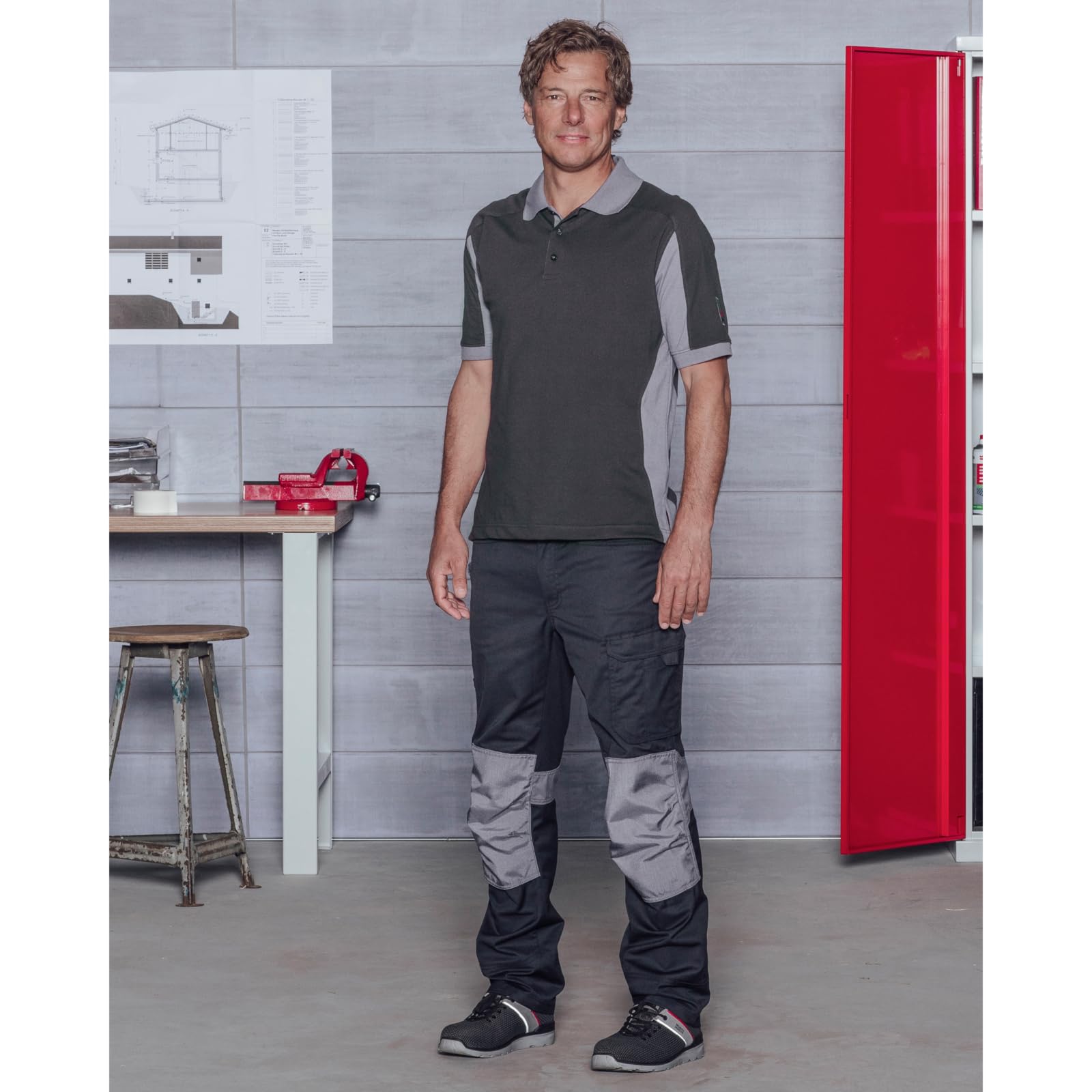 Würth MODYF Cetus polo anthracite/gris L respirant