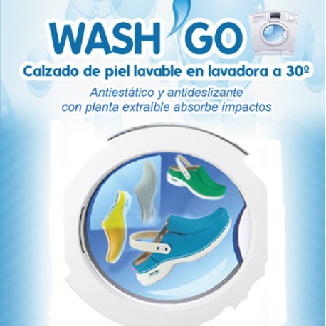 Enfermania Wash'Go sabot de travail cuir blanc lavable - Taille 40