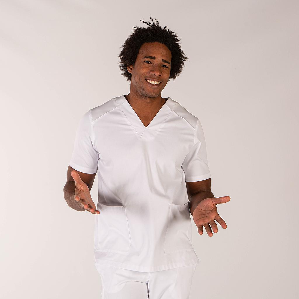 Gary's Denis blouse médicale homme col V blanche