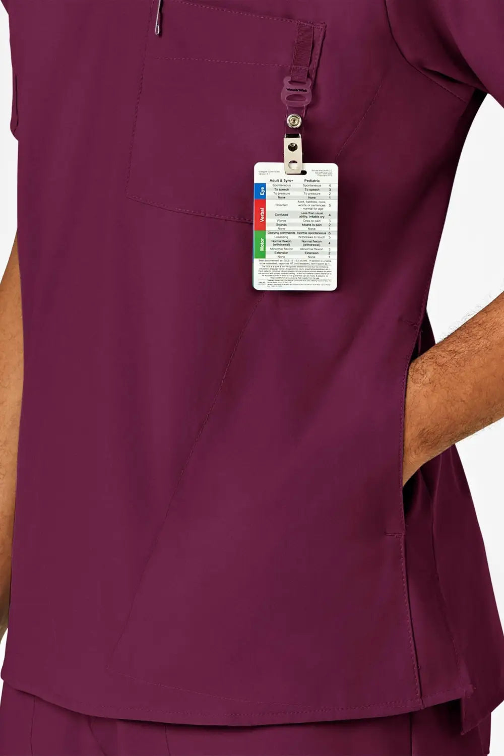 Aelin Noah W123 blouse médicale homme bordeaux col V