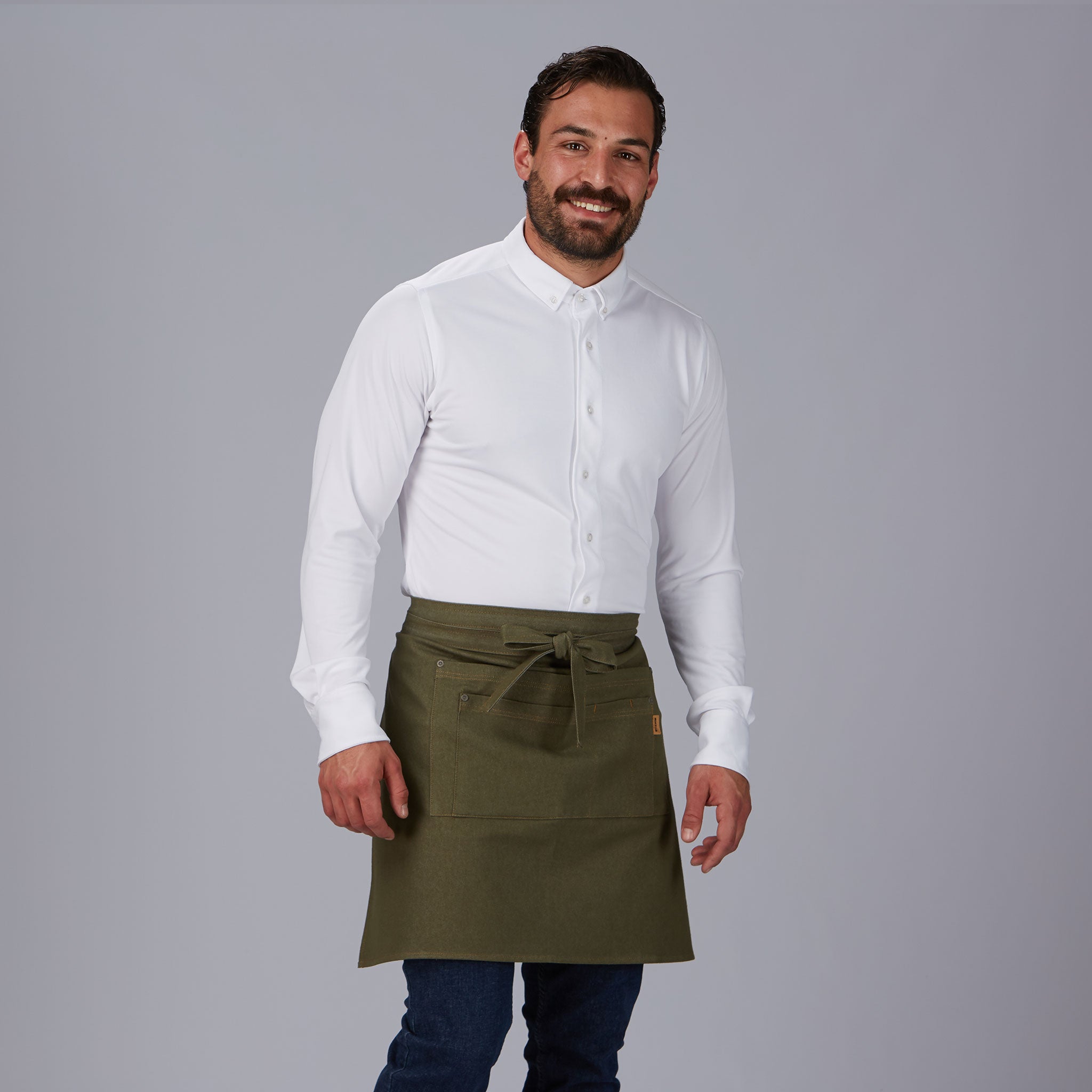 GARY'S Aprons Jordania tablier court denim noir TU