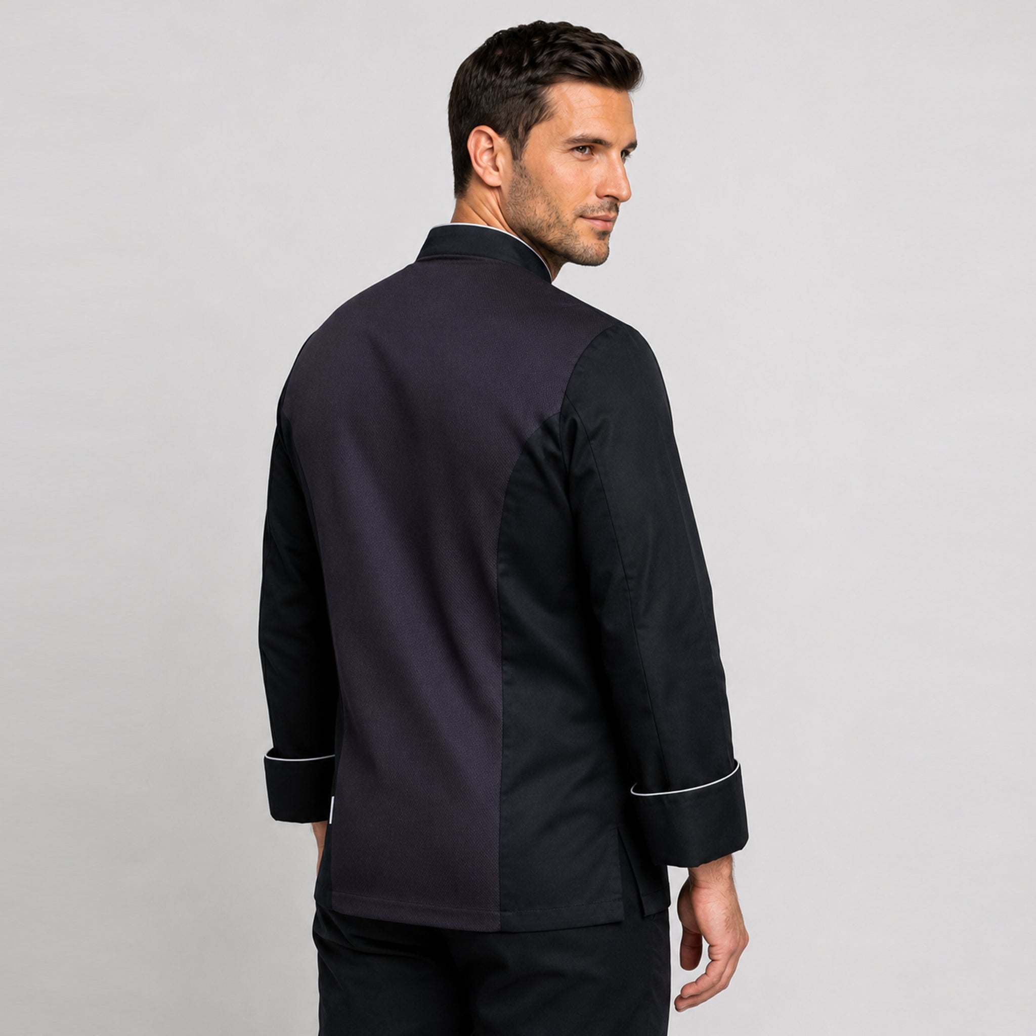 GARY'S Icaro veste de cuisine noire manches longues