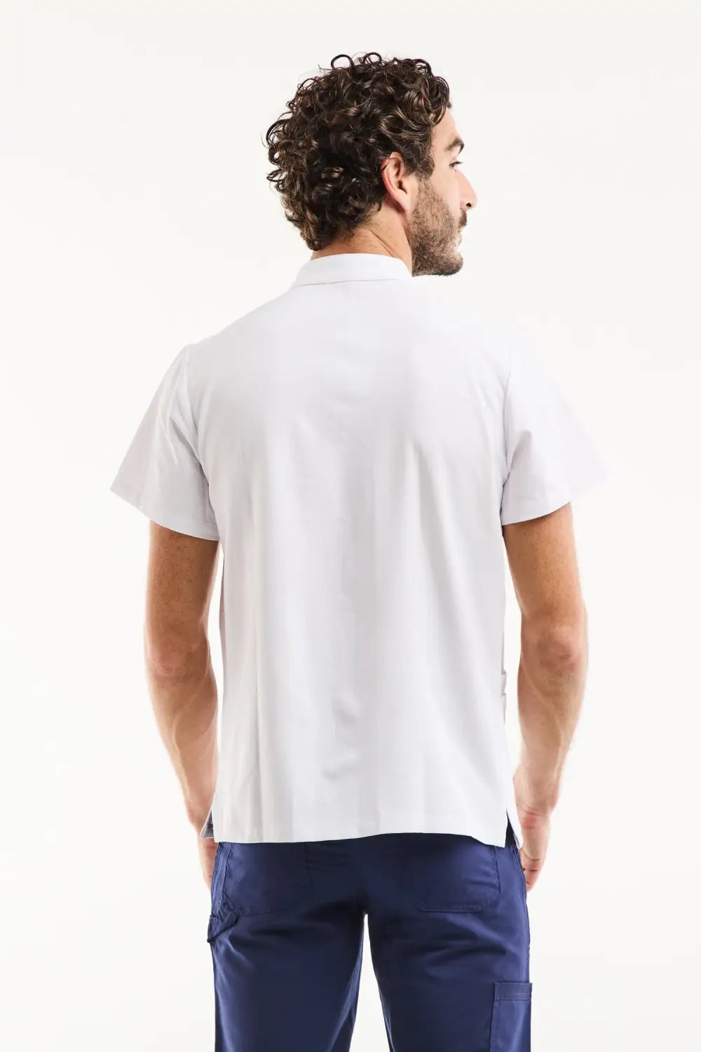 Aelin Noah Blouse médicale homme blanche stretch boutons