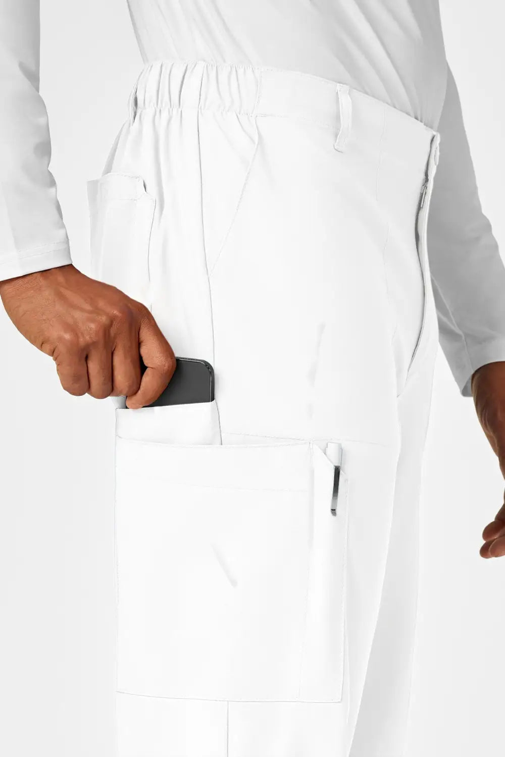 Aelin LUCA W123 pantalon de bloc homme blanc microfibre