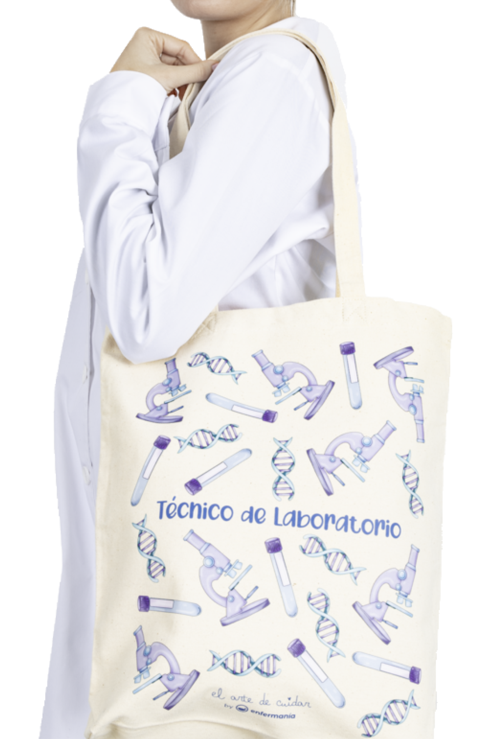Enfermania tote bag coton naturel technicien laboratoire