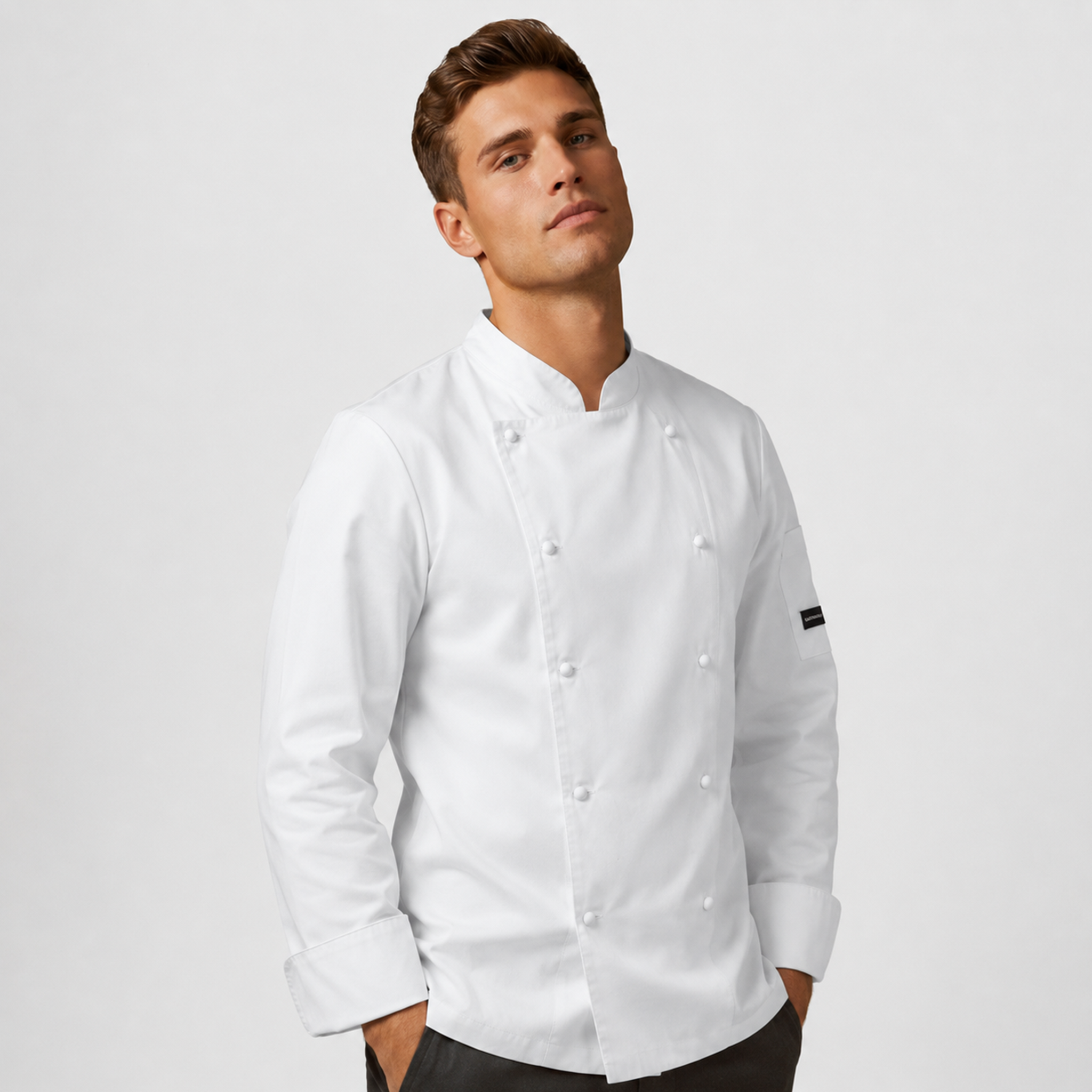 GARY'S Ulises veste de cuisine blanche coton unisexe