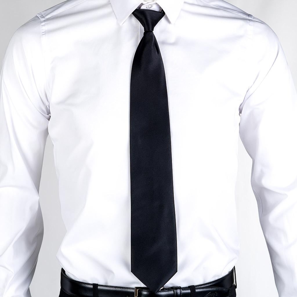 GARY'S Add-Ons cravate satin noire nœud fixe