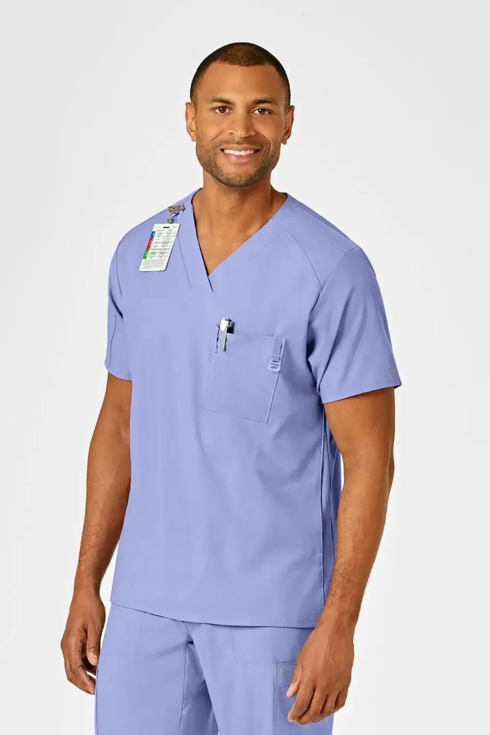 Aelin Noah W123 Blouse médicale homme bleu ciel col V