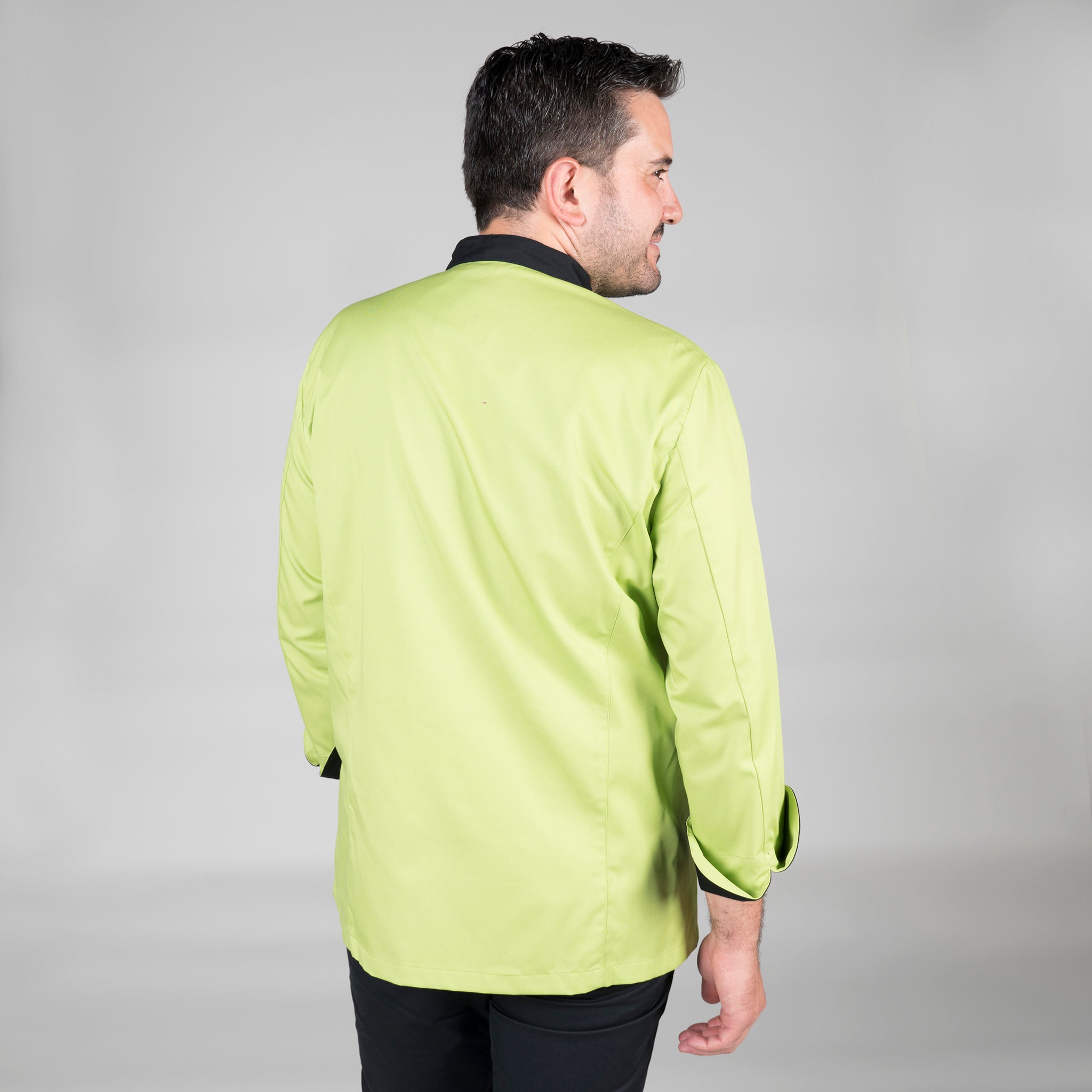 Gary's París veste cuisinier noire pistache manches longues