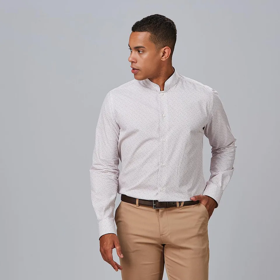 Gary's Vito chemise homme slim fit col mao drapeaux XS