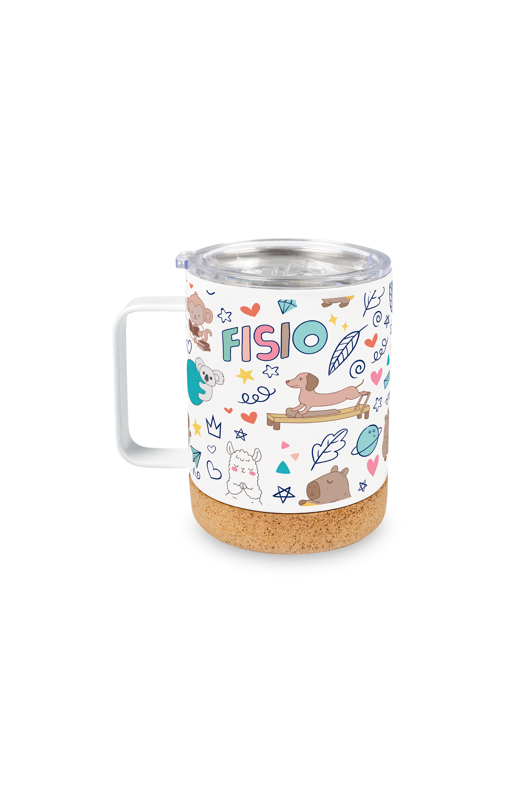 Enfermania Regalos Mug Isotherme Inox 330 ml Animalitos Fisio