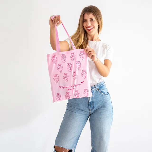 Enfermania Bolsas tote bag rose coton 37x40cm