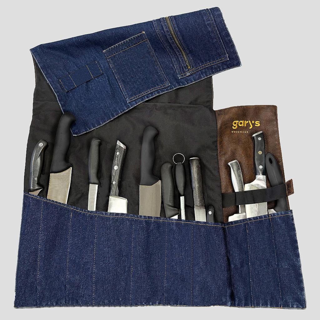Gary's Knife trousse couteaux denim marine UD