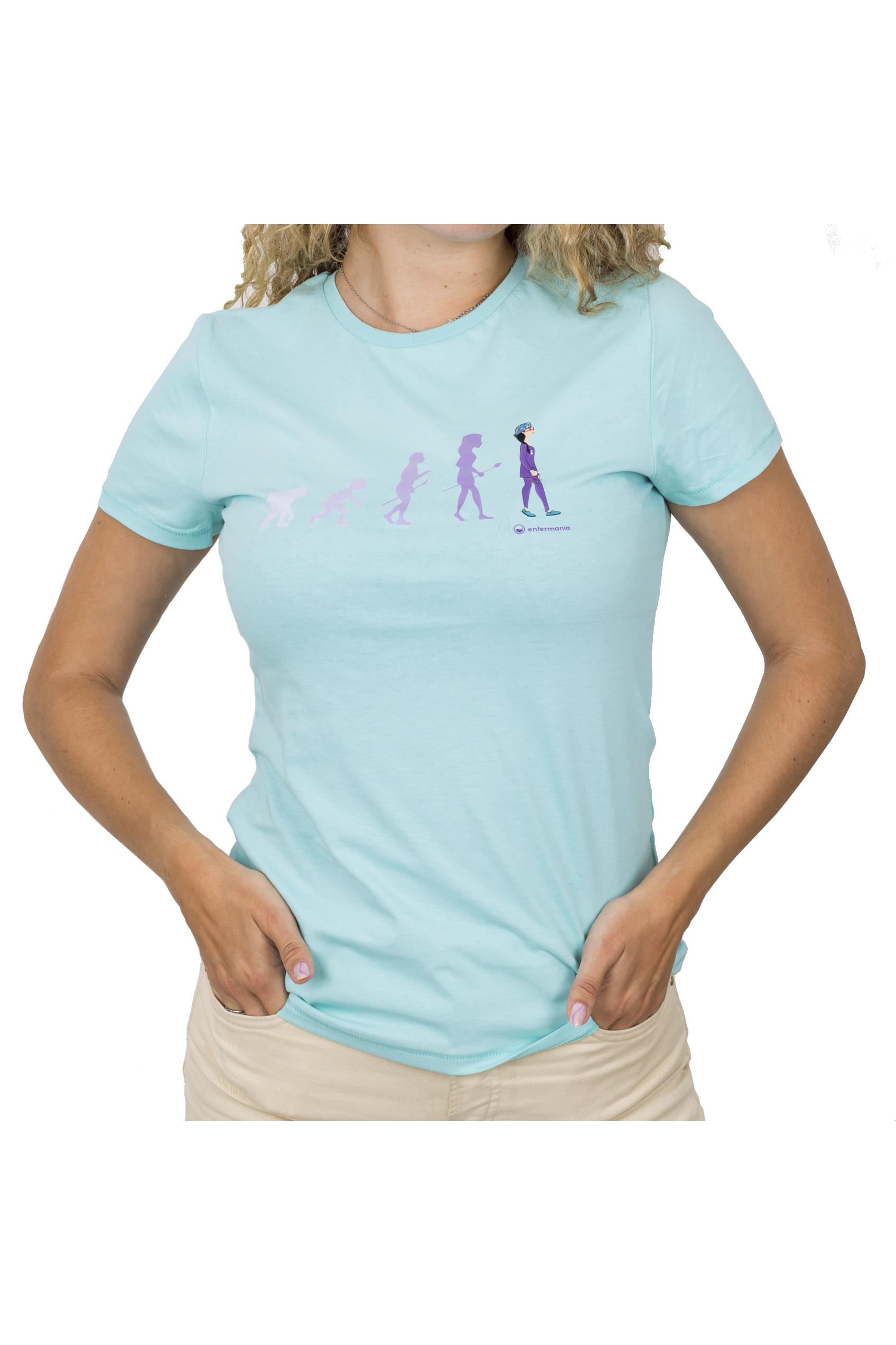Enfermania Eco t-shirt femme Aqua coton bio S-2XL