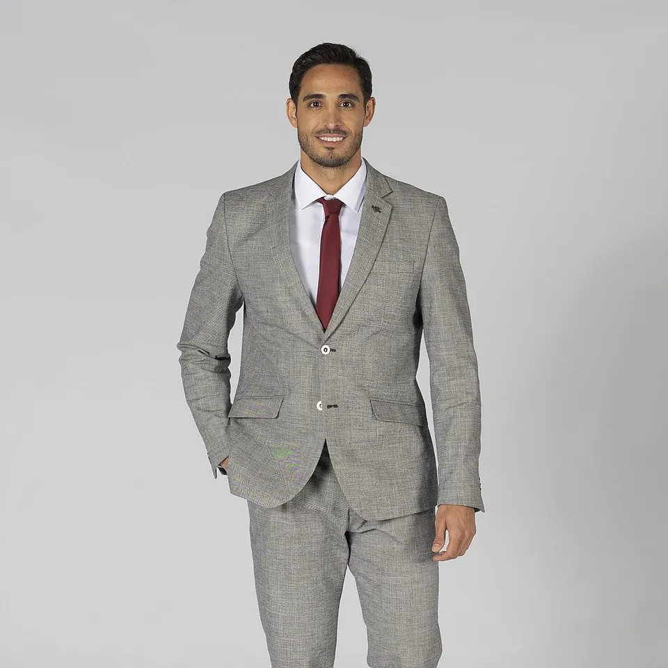 GARY'S Blazer homme gris cheviot slim 2 boutons 50