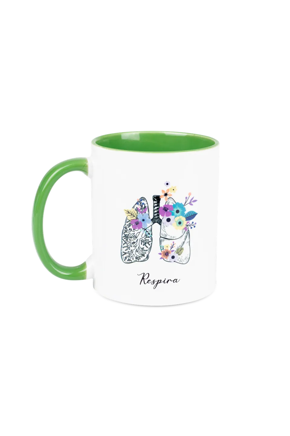 Enfermania Regalos Taza Pulmones mug céramique vert 350 ml