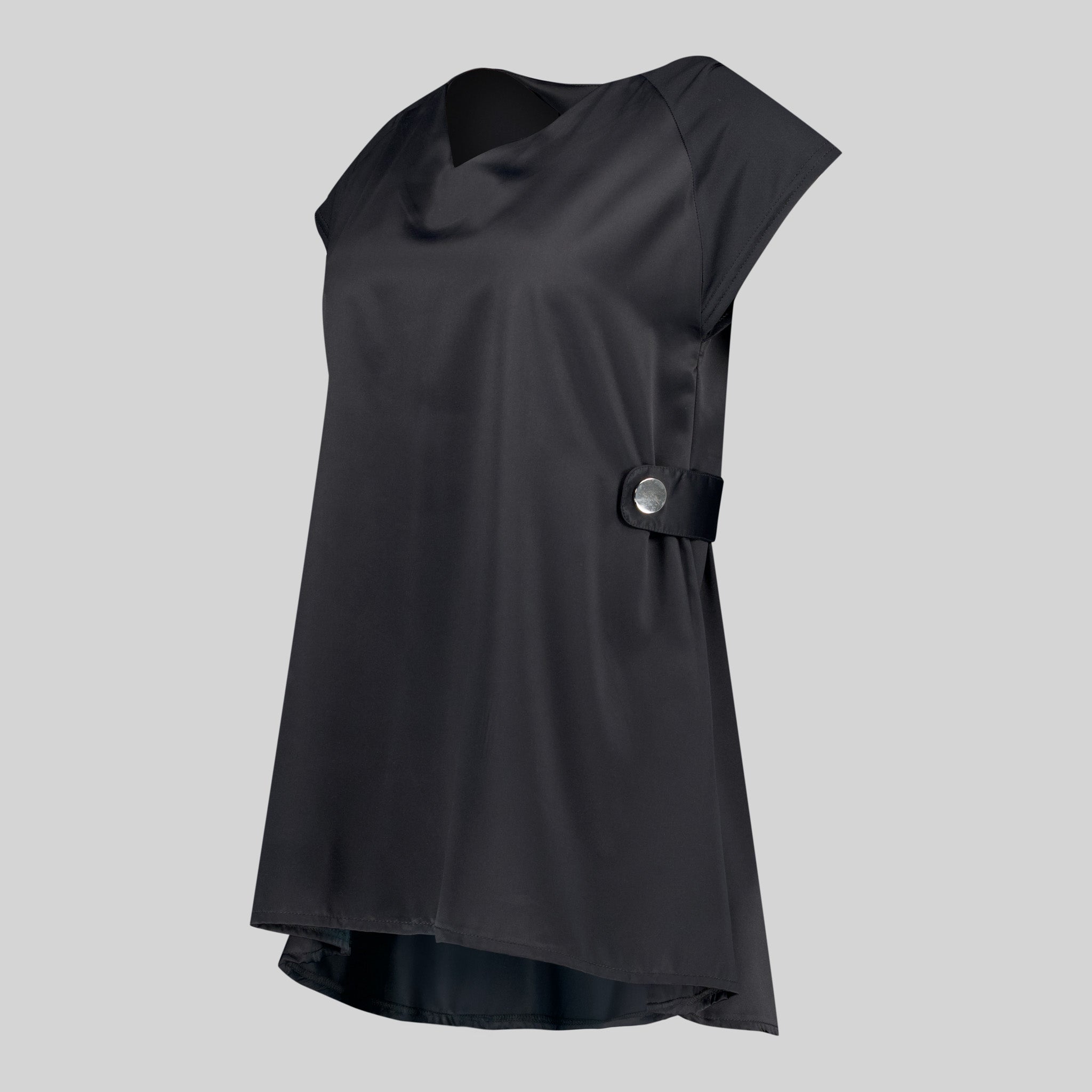 Gary's Liatris Peach blouse beauté noir manches courtes
