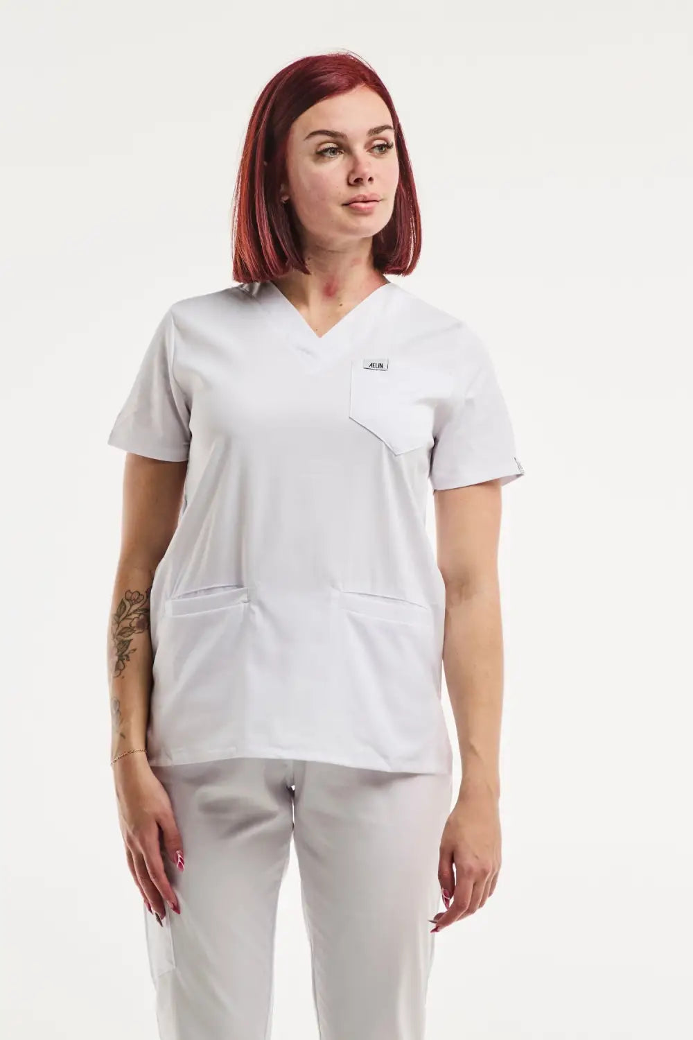 Aelin Slimfit NEW Tunique médicale blanche stretch