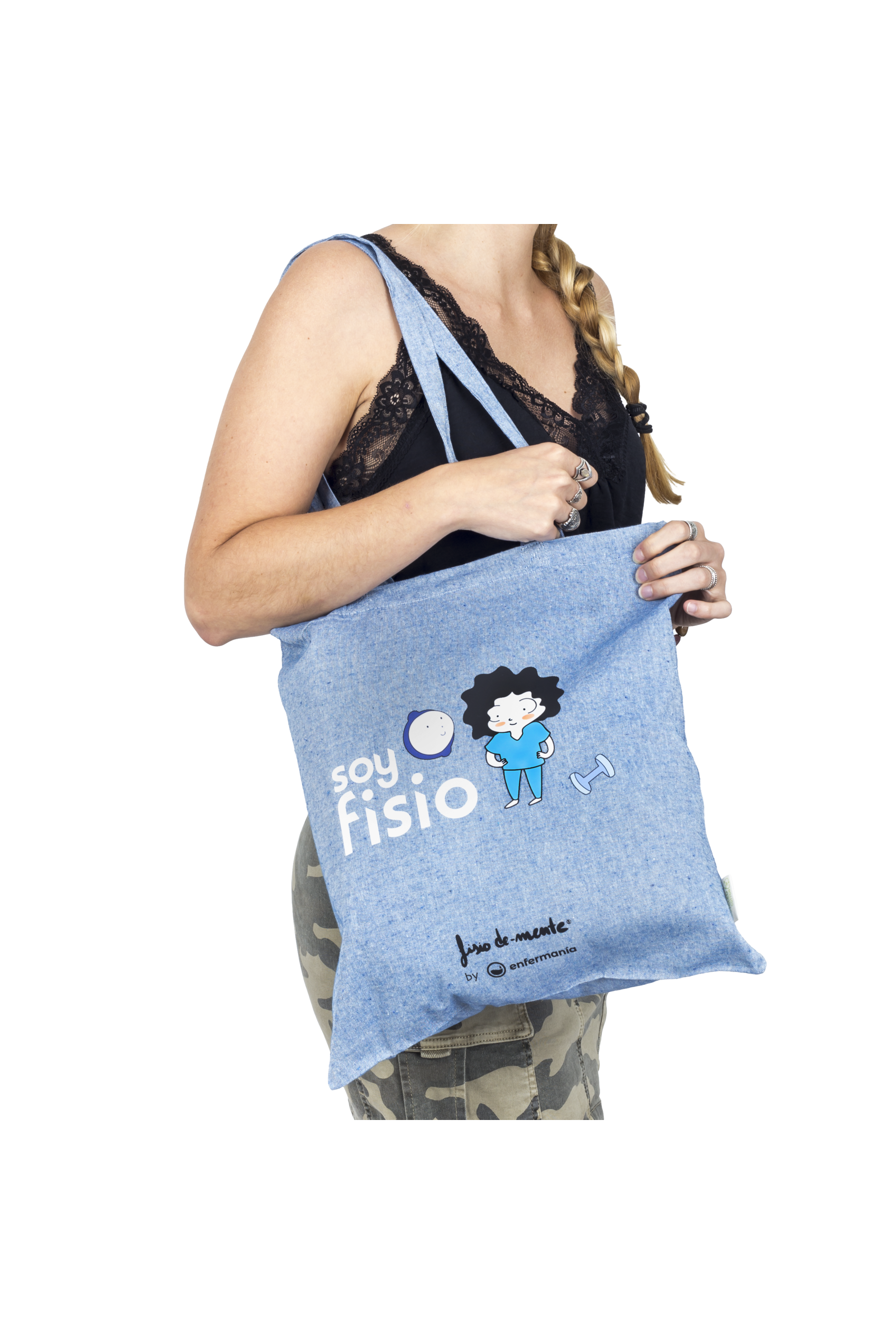 Enfermania Tote Bag bleu physio sac travail lavable