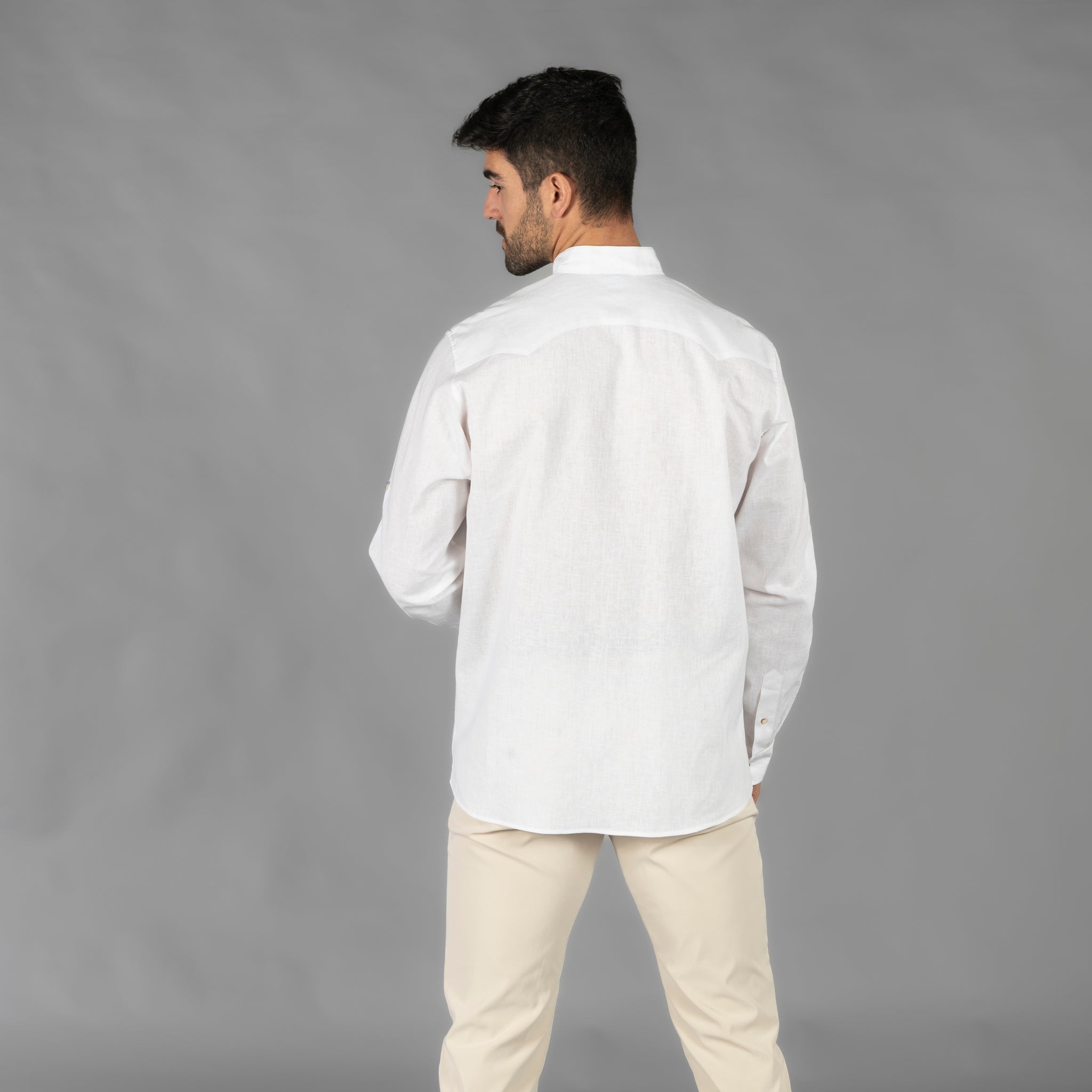 Gary's Borneo chemise guayabera homme lin blanche S