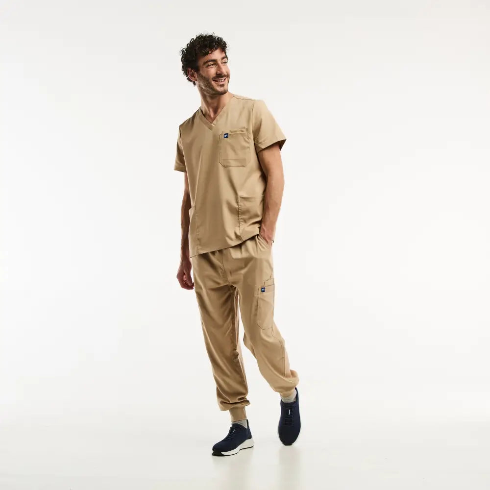 Aelin LUCA Jogger tenue médicale homme beige clair