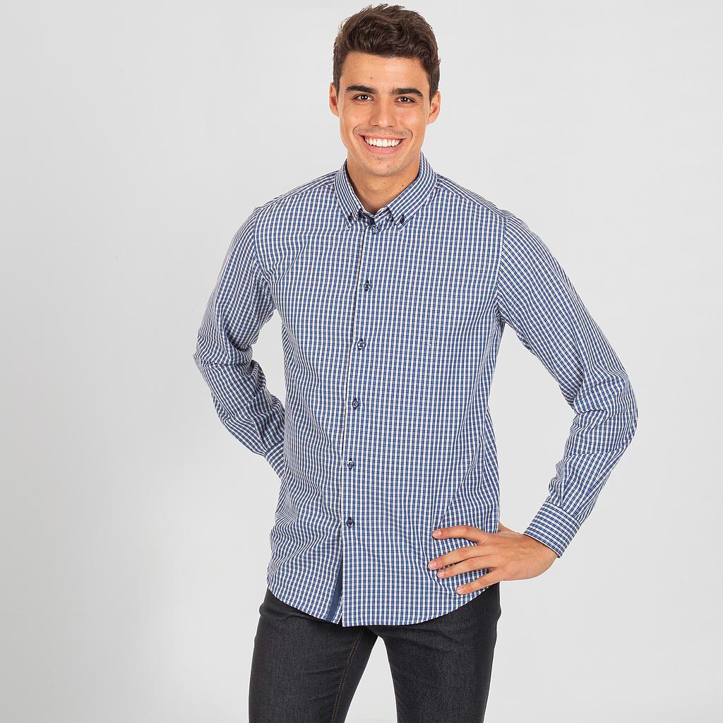 Gary's Vicenzo Chemise homme vichy slim marine