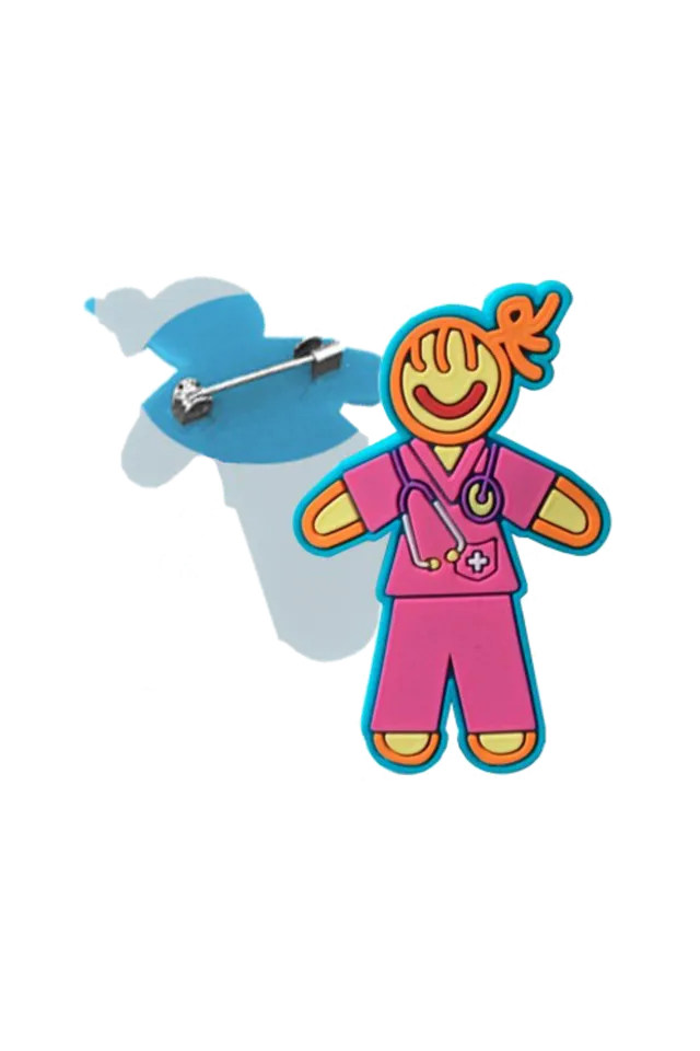 Enfermania broche infirmière rose gomme 5 cm