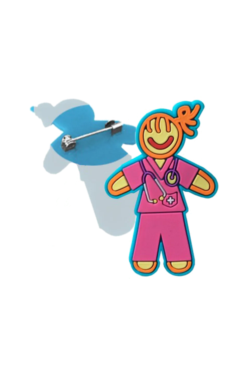 Enfermania broche infirmière rose gomme 5 cm