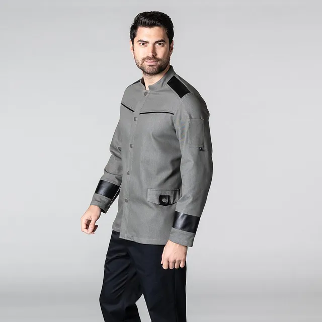 Gary's Vargas veste cuisine homme gris denim stretch