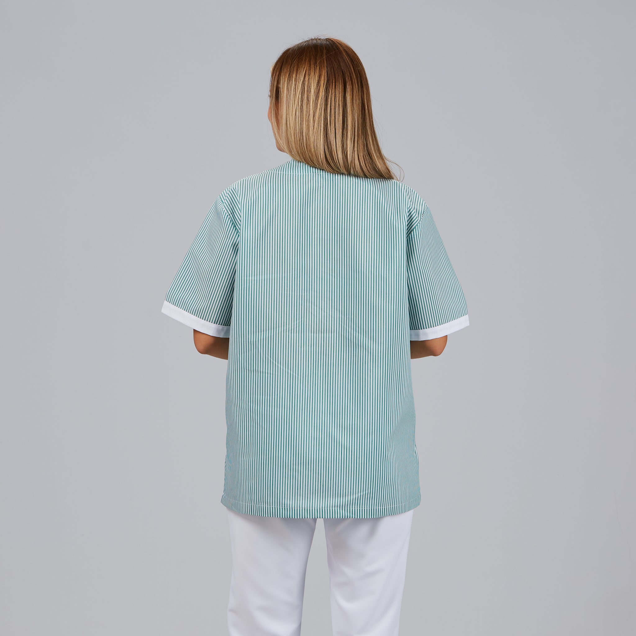 Gary's Blouse V-Neck blouse médicale vichy mix manches