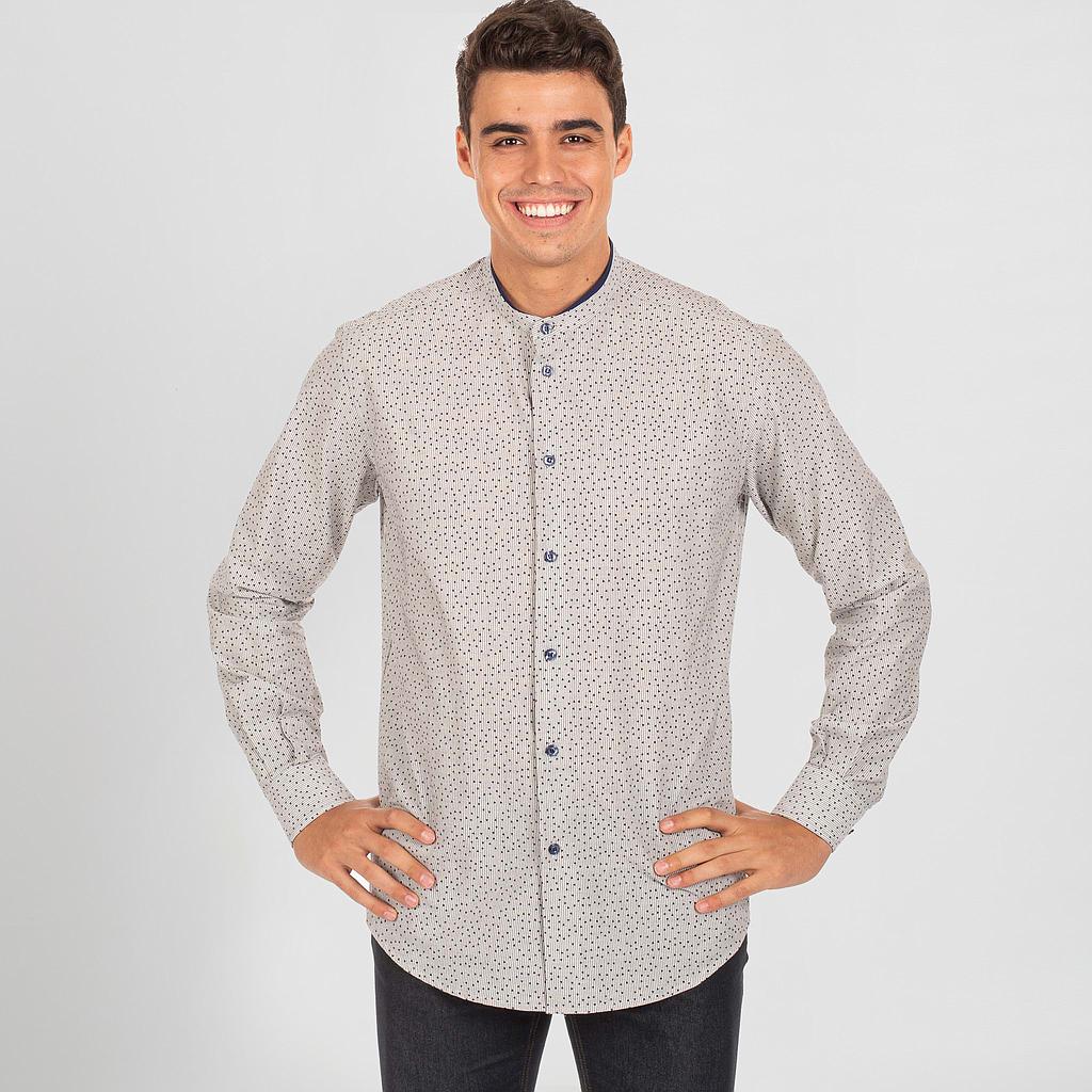 Gary's Aldo Chemise homme slim col mao rayures