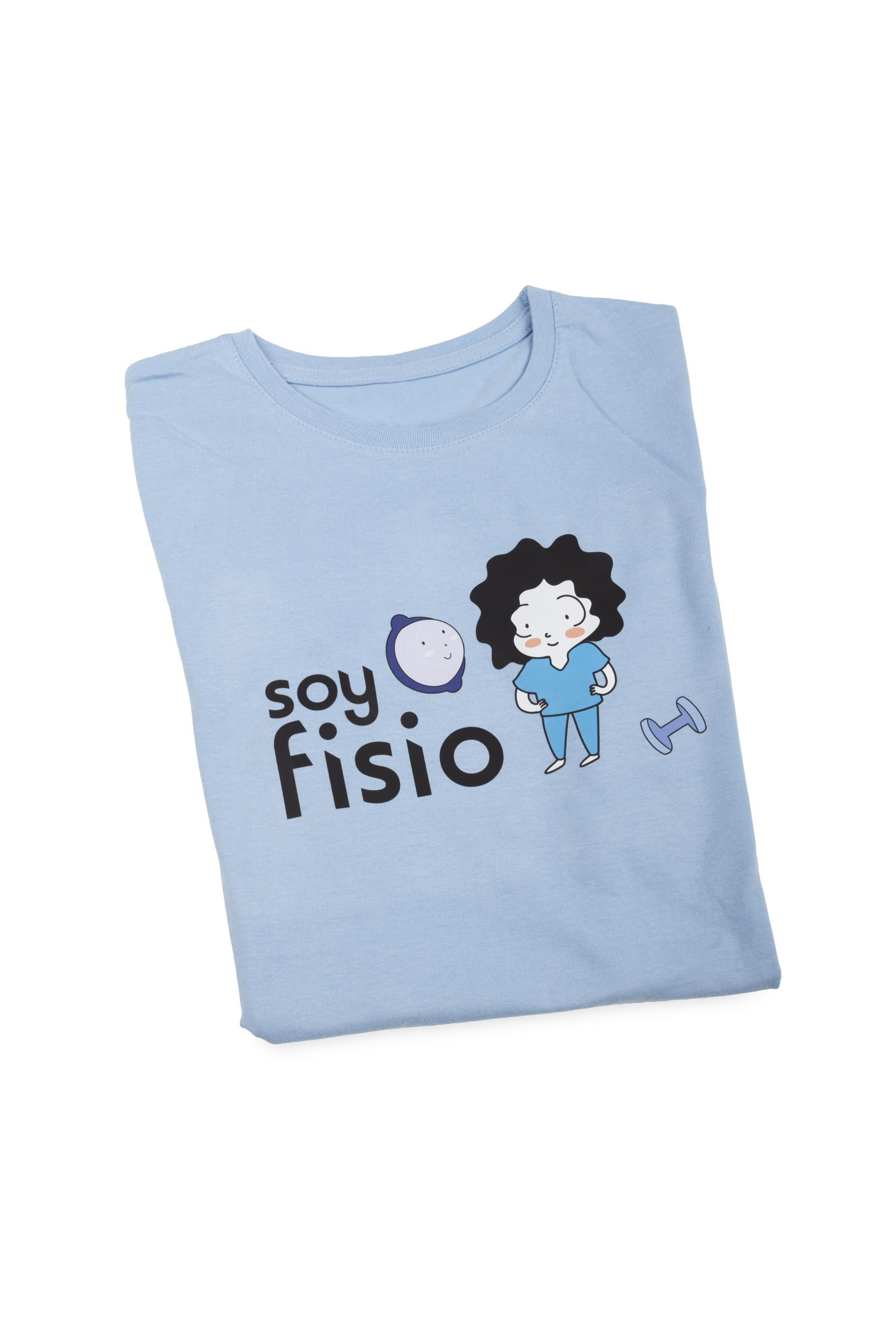 Enfermania Ropa T-shirt femme coton bleu clair M