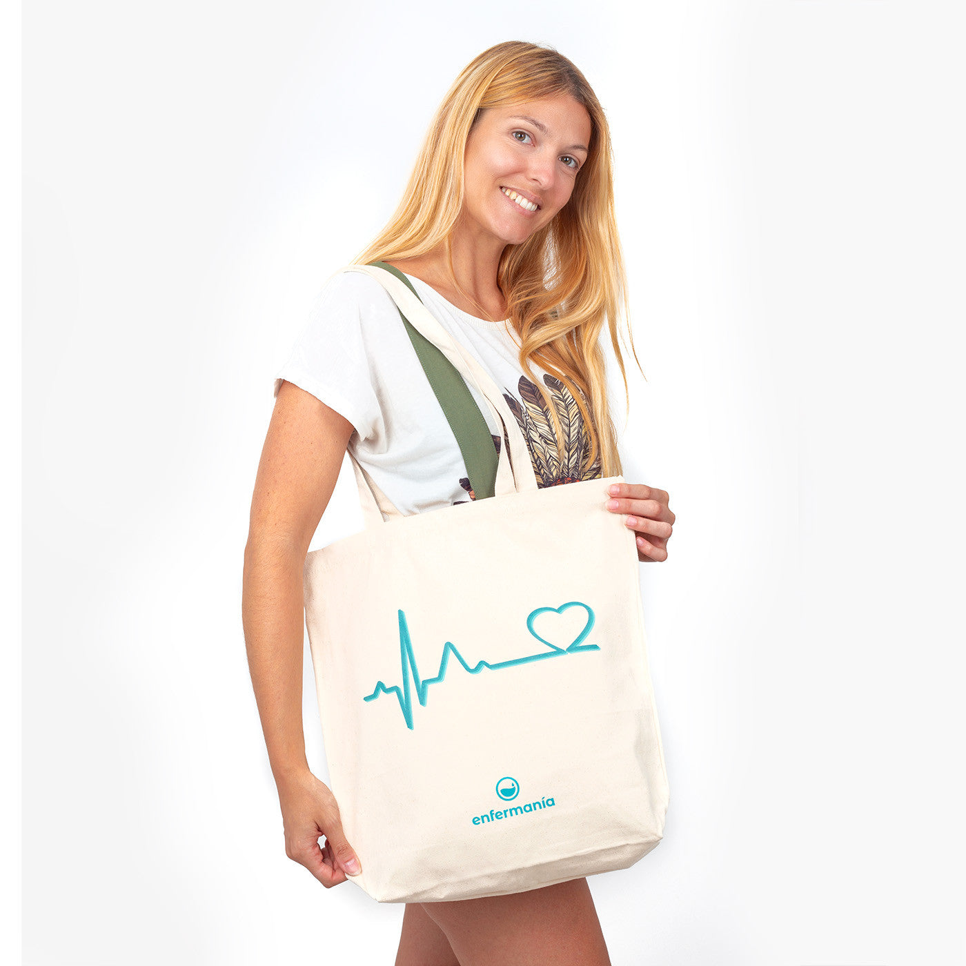 Enfermania Bolsas Tote bag coton beige 37x42 cm