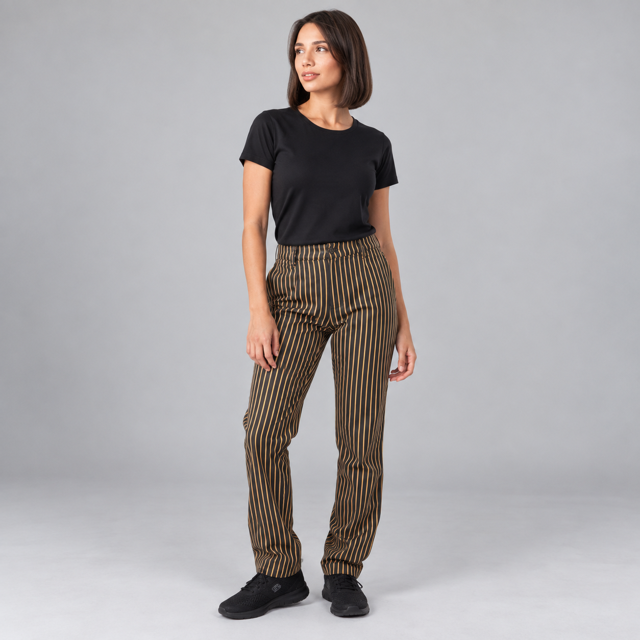 GARY'S pantalon cuisine unisexe rayures Raya Gris