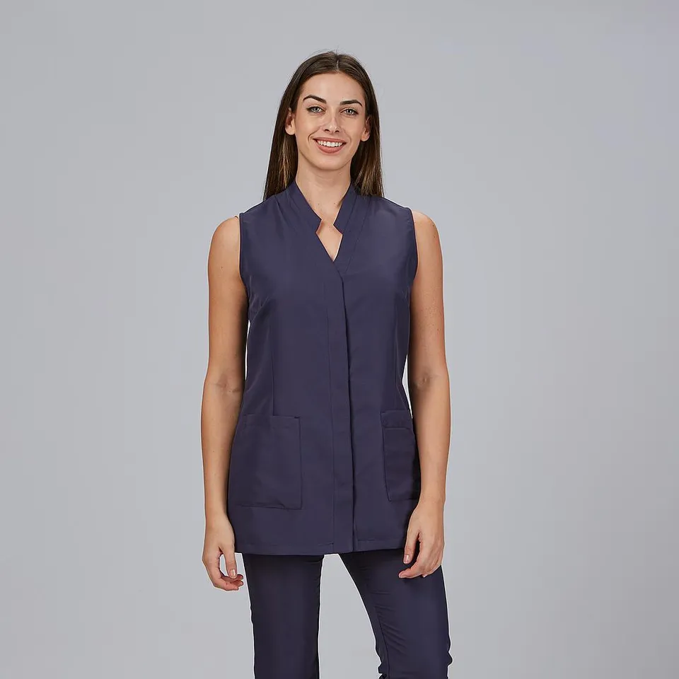 Gary's Zoe blouse médicale sans manches noir microfibre