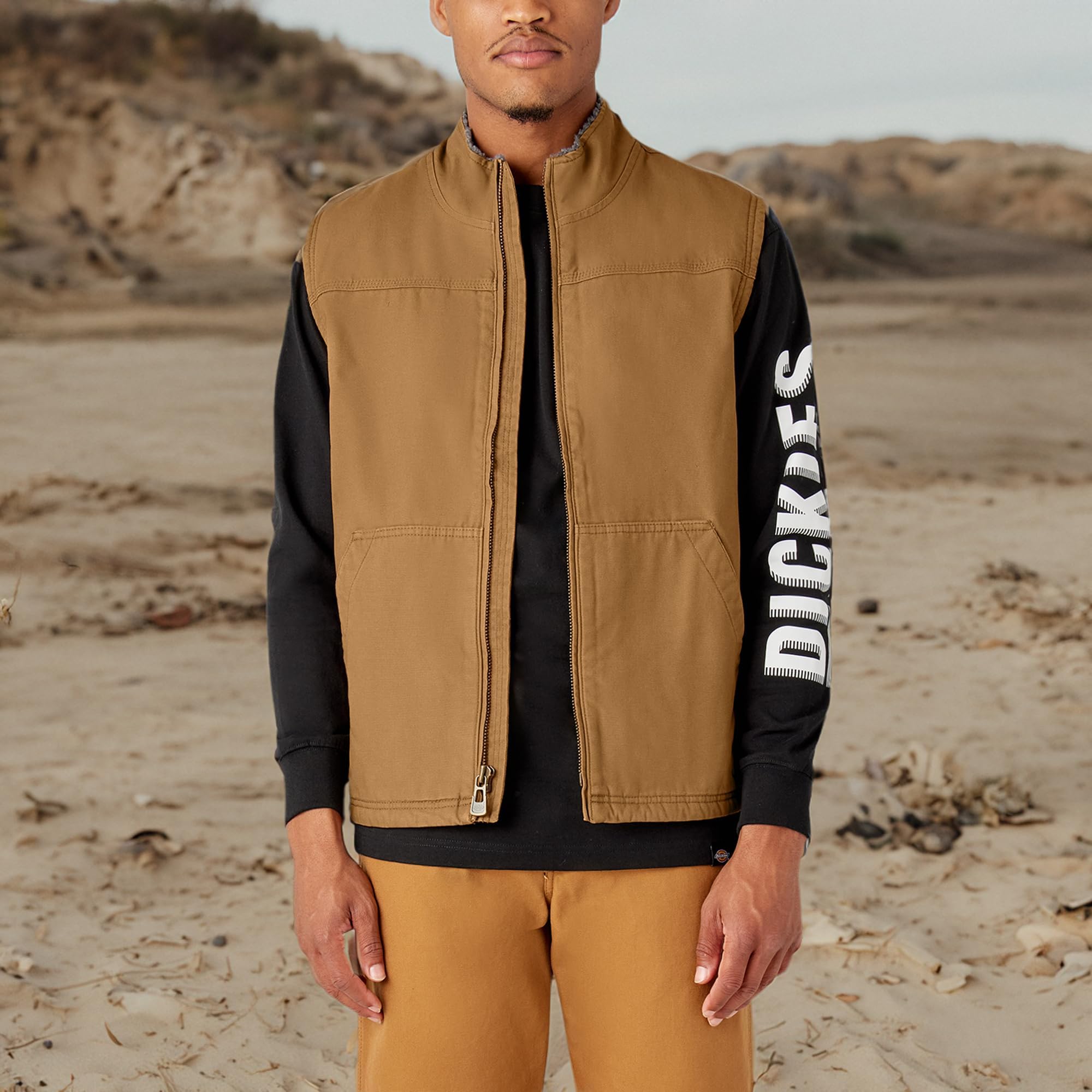 Dickies Duck gilet travail doublé sherpa brun duck XL