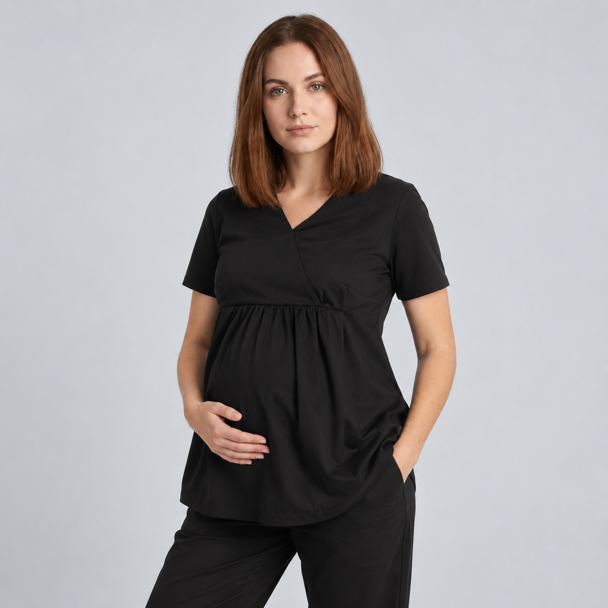 GARY'S Maternity Piqué blouse médicale noire