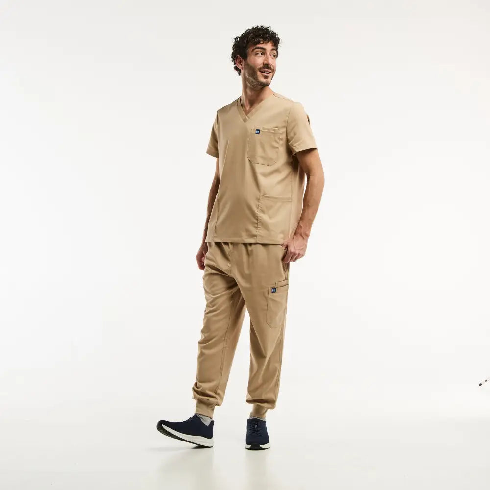 Aelin LUCA Jogger tenue médicale homme beige clair