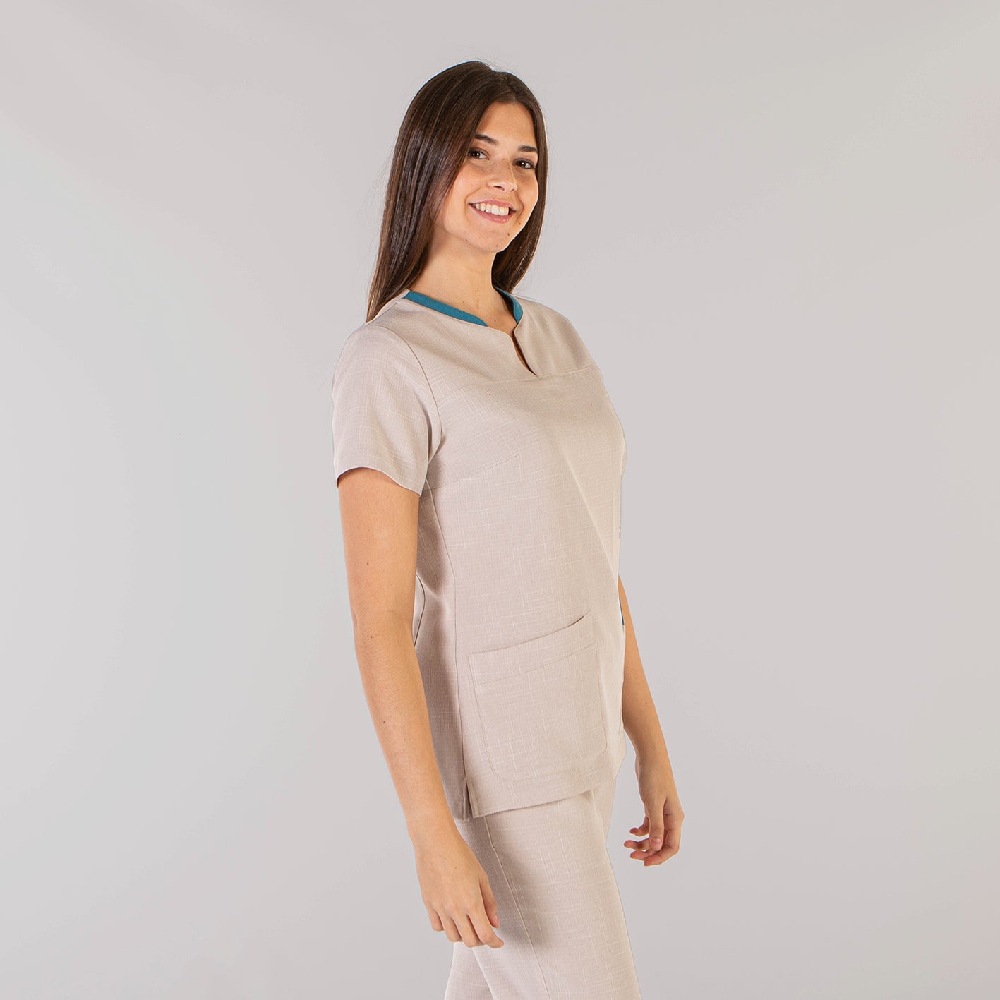 GARY'S Mirta blouse médicale femme beige col V