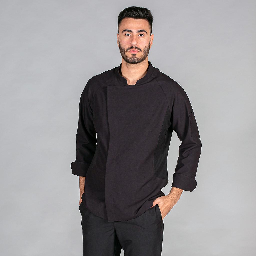 GARY'S Crespo Veste Cuisinier Homme Noire Microfibre