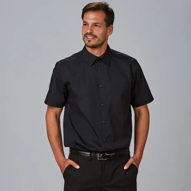 Gary's Shirts chemise travail homme noir manches courtes