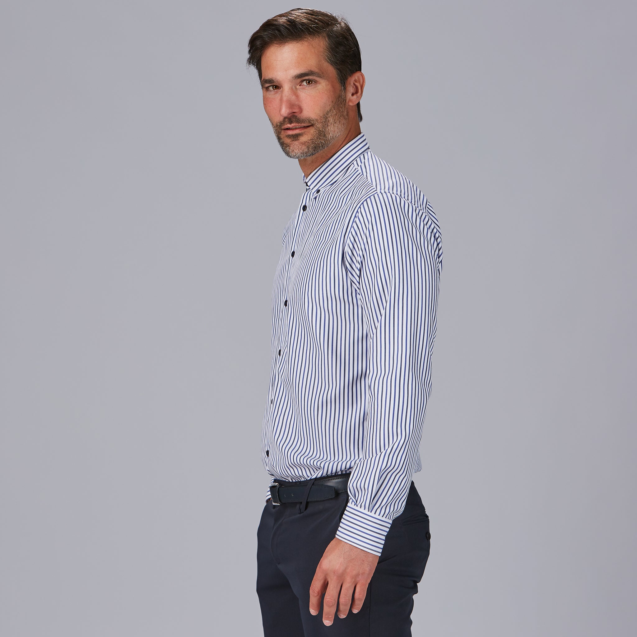 Chemise Gary's Alessandro rayée homme bleu marine M