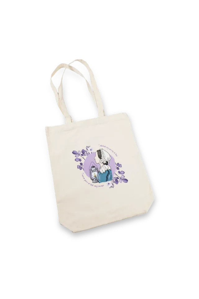 Enfermania Nightingale tote bag coton 37x42 cm beige